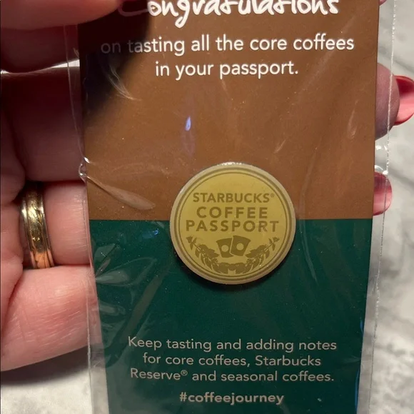 Starbucks Coffee gold tone is Passport Pin - Picture 2 of 3
